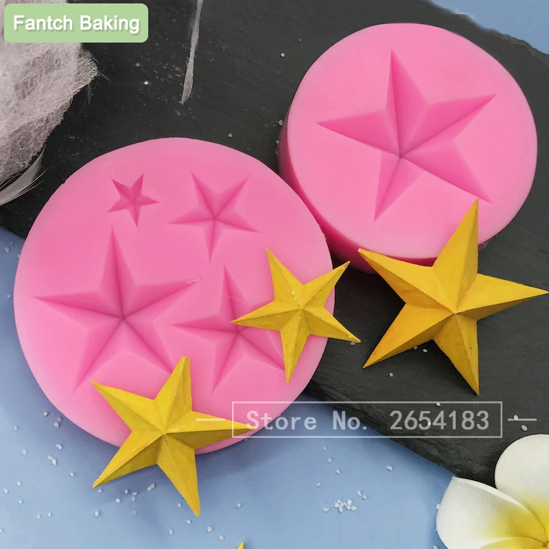 

MNYB Star Shape Silicone Mold Epoxy Resin Art Cake Baking Decoration Fondant Chocolate Mould Food Safe Hand Soap Pudding DIY