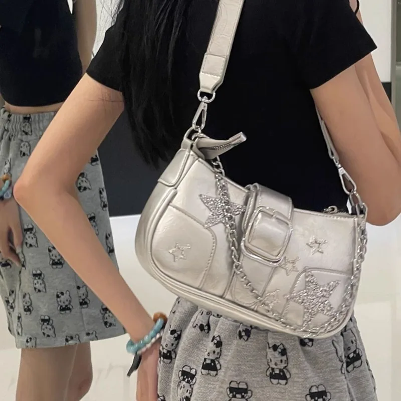 Richme Y2K Women Handbags Fashion E Girl Harajuku Summer Underarm Shoulder Bags Harajuku Star Patchwork Bolsas Femininas