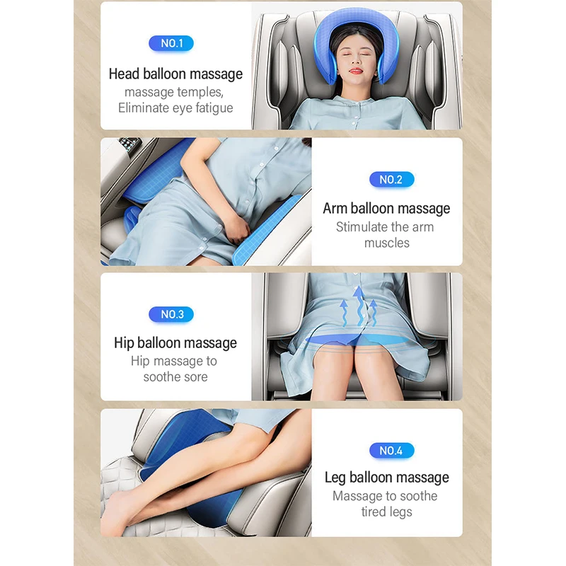 Aiveisi Professional 8D Massage Chair Full Body Kneading Back Heating Bluetooth Thai Stretch Electric Leg Lift Massage Sofa