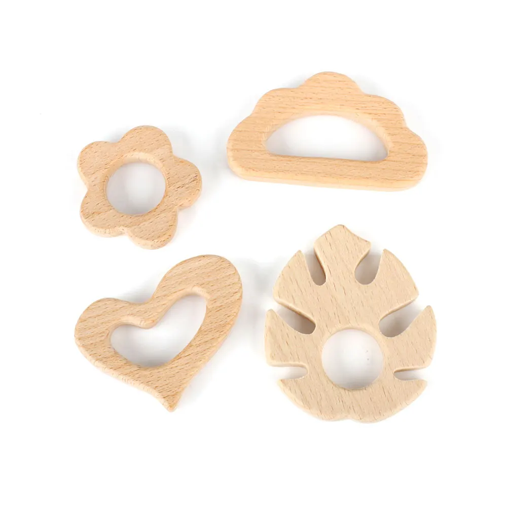 1pc Baby Teether Wooden Food Grade Cartoon Animals DIY Kids Teething Necklace Nursing Toy Natural Beech Wood Baby Rodent Teether teething toys baby teething toys