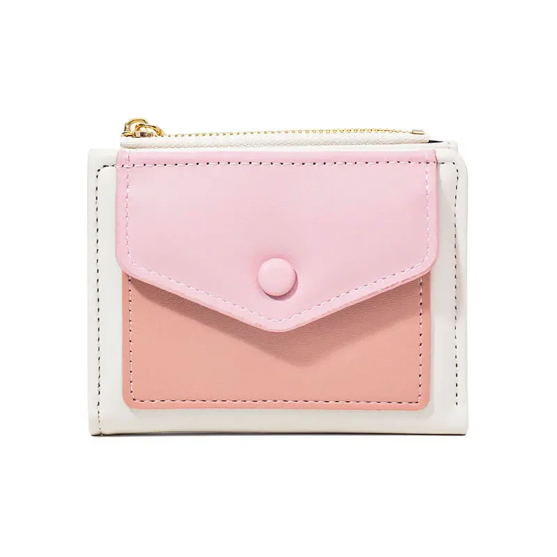 

New Women's Coin Wallet Ins Student Splicing Simple Card Bag Multi-function Port Red Envelope Large Capacity Wallet