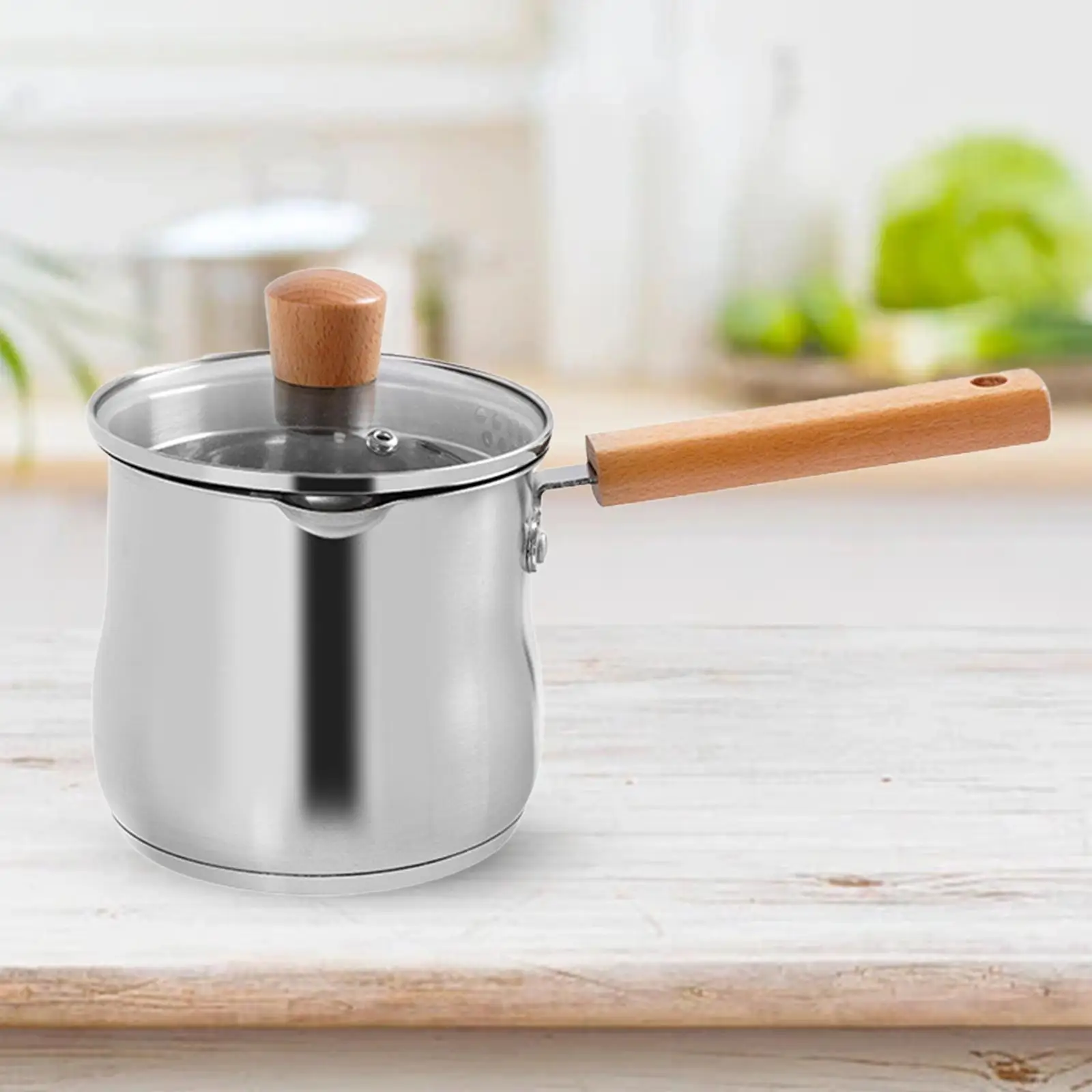 Deep Fryer Kitchenware Soup Pot with Wooden Handle for Home Camping Outdoor