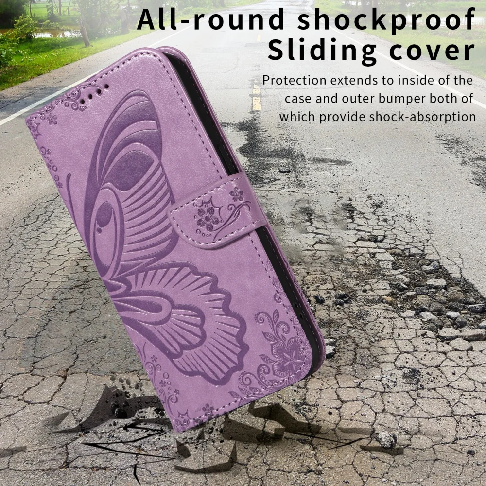 Luxury Leather Flip Wallet Phone Case with Card Holder and Protective Cover