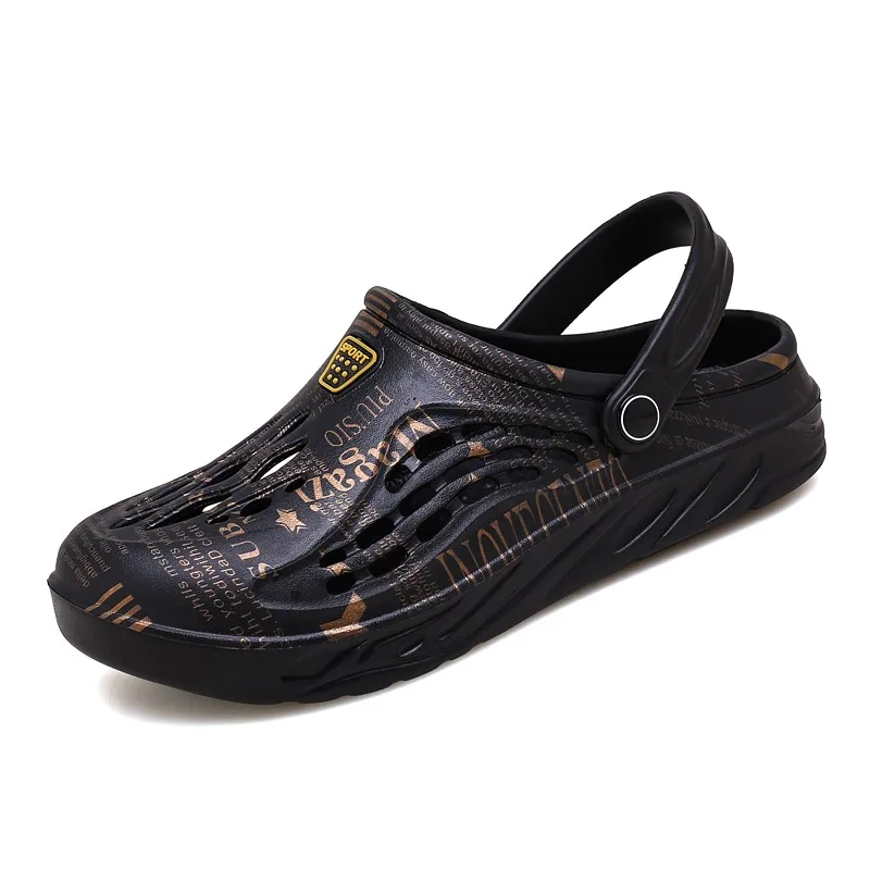

Summer Men Sandals Platform Beach Slippers Man Shoes Breathable Hollow Out Garden Slip on Footwear Male Flip Flops Indoor Slides