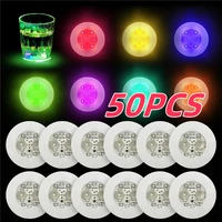 1/10/50pcs Luminous Coaster LED Bar Drinks Cup Pad Wine Liquor Bottles Coaster Atmosphere Light Cup Sticker Light-emitting Prop 1