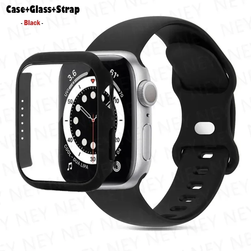 Premium Silicone Watchband with Glass Case