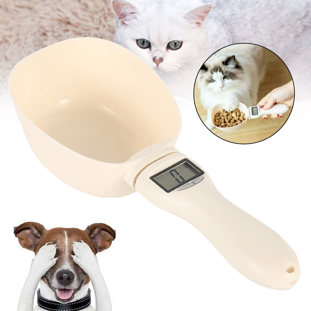 PetFoodMeasuringScoopDogCatFeedingBowlScaleSpoonElectronic