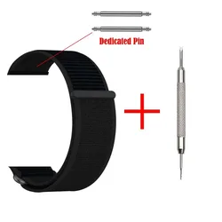 Durable Nylon Sport Wristband with Reinforced Spring Bars - 22mm (Black)