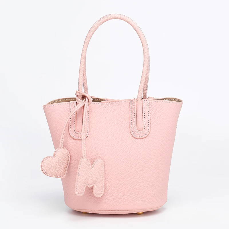 Fashion Genuine Leather Crossbody Bag Women's Shoulder Bag Women's Handbag Commuter Bucket