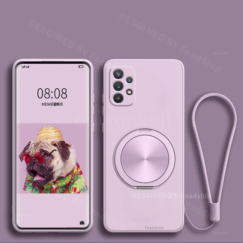 Premium Silicone Phone Case with Holder and Screen Protector - Soft, Durable Cover in Sleek Design