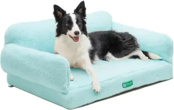MEWOOFUN Dog Bed Sofa Egg- Foam Dog Couch with Removable Washable Cover and Non-Slip Bottom Large Blue 1