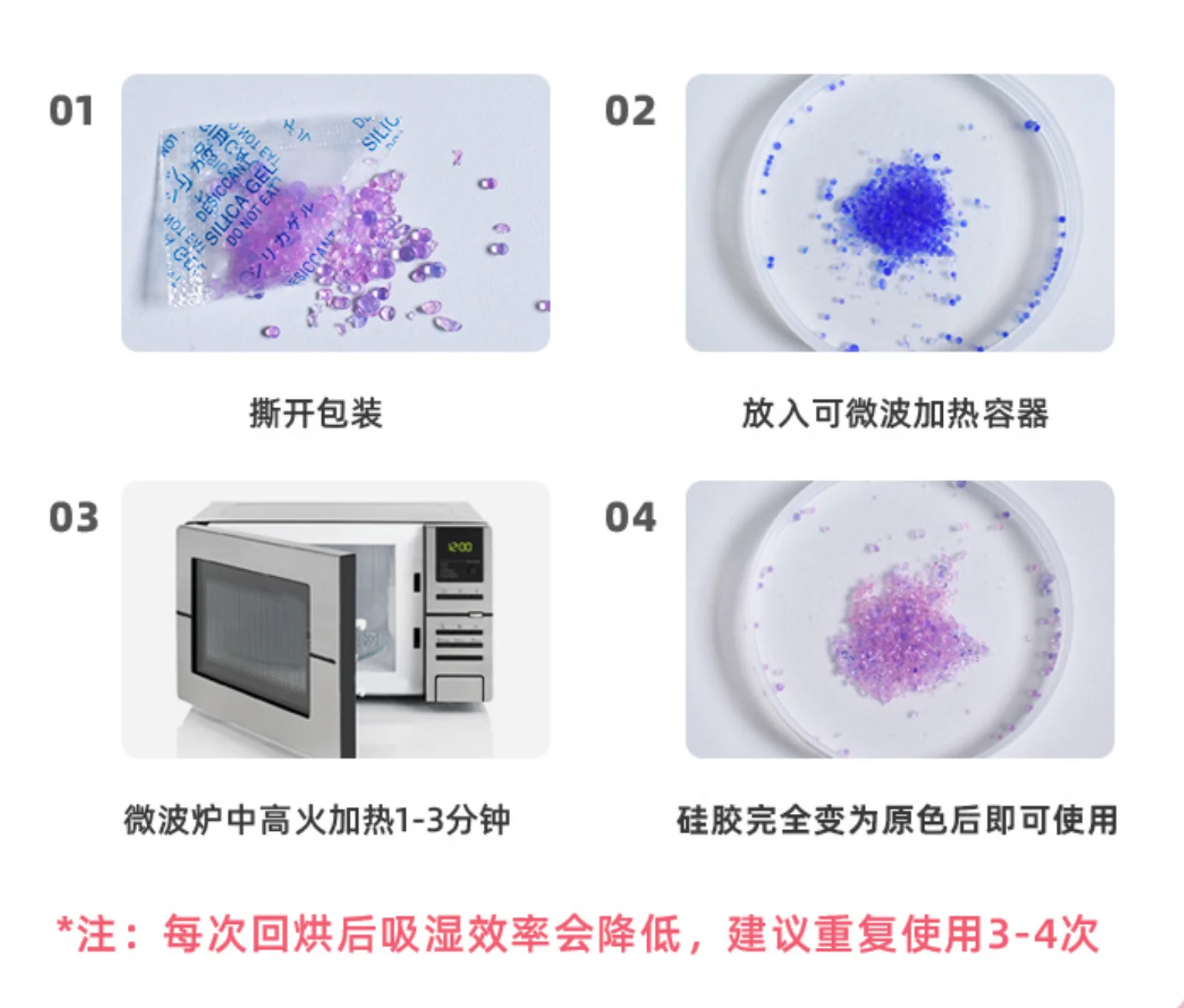 1g/5g 10/20/50/100 bags Blue Silica Discoloration Gel Sachet Desiccant Damp Kitchen Moisture Dehumidifier Absorber Bag Reusable 6