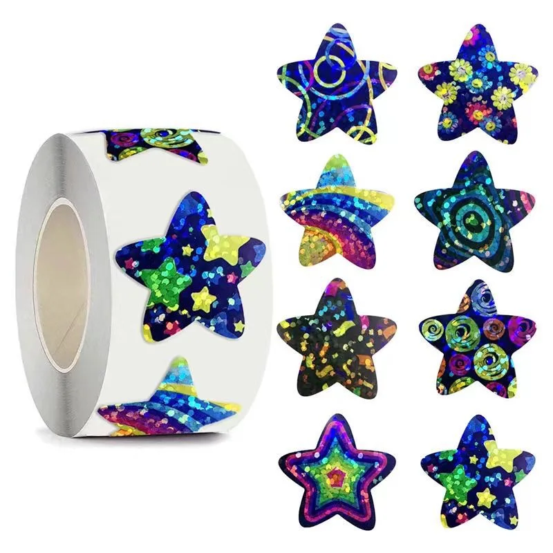 Blue Star Stickers Roll - Cartoon Starry Sky Rewards and Party Gift