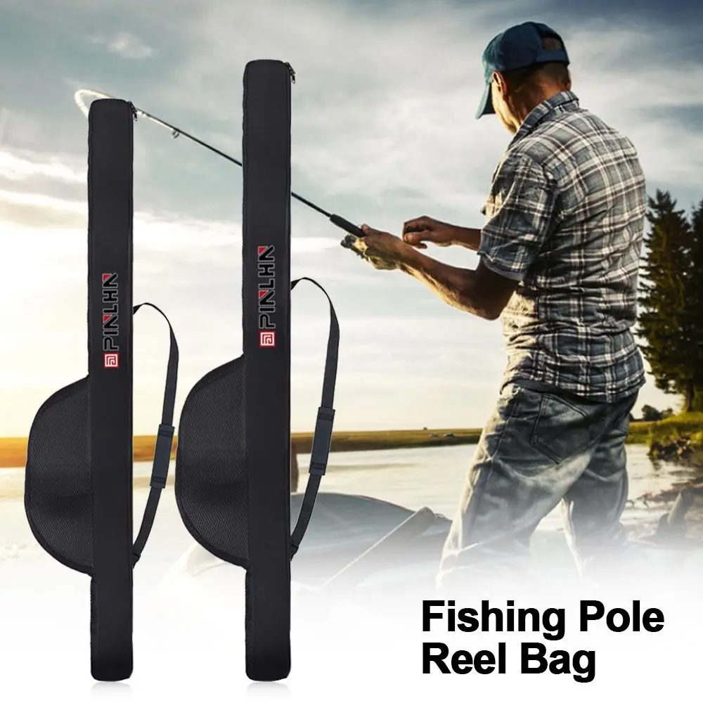 New Portable Fishing Rod Bag With Shoulder Strap Folding Fishing Pole Reel Bag 118/128cm Fishing Pole Case Fishing Organizer