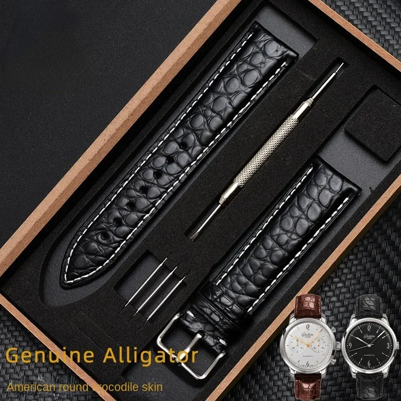 

Crocodile Leather Watch Strap for Longines Tissot Mido Le Locle EBOHR Waterproof Sweat-Proof Soft Comfortable Watchband 20mm