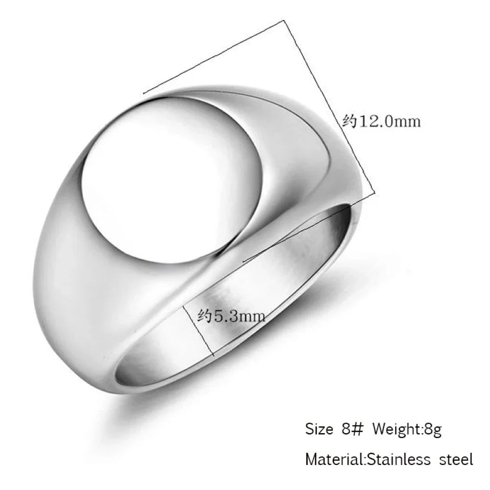 18K Gold Plated Stainless Steel Smooth Ring - Unisex Jewelry