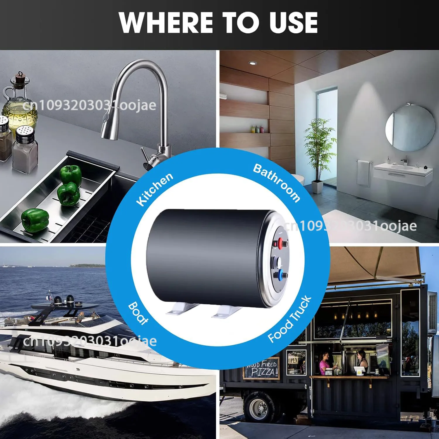 12V 220V Instant Electric Hot Water Heater Under Kitchen Small