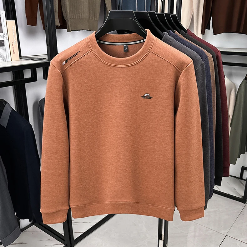 Marke brief geprägte männer pullover high-end-luxus verdicken herbst winter wärme weichen komfort mode rundhals lässig pullover – Detail 6