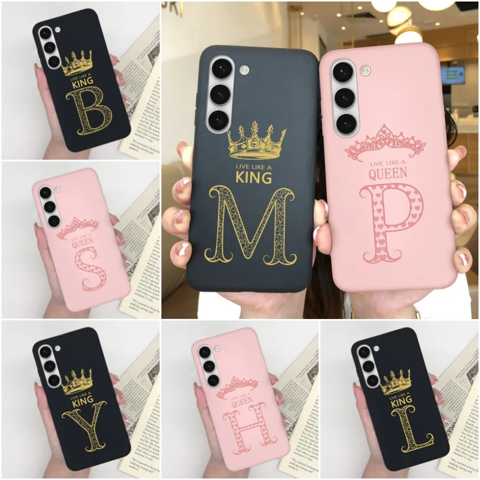 Custodia Per Samsung Galaxy S23 Plus Ultra Funda Luxury New Popular Crown Letters Custodie In Silicone Antiurto Per Samsung S 23 + Coque