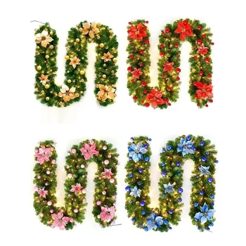 Christmas Garlands With Pinecones Red Berries Artificial Christmas Wreaths For Home Xmas Tree Stairs Door New Year Decoration