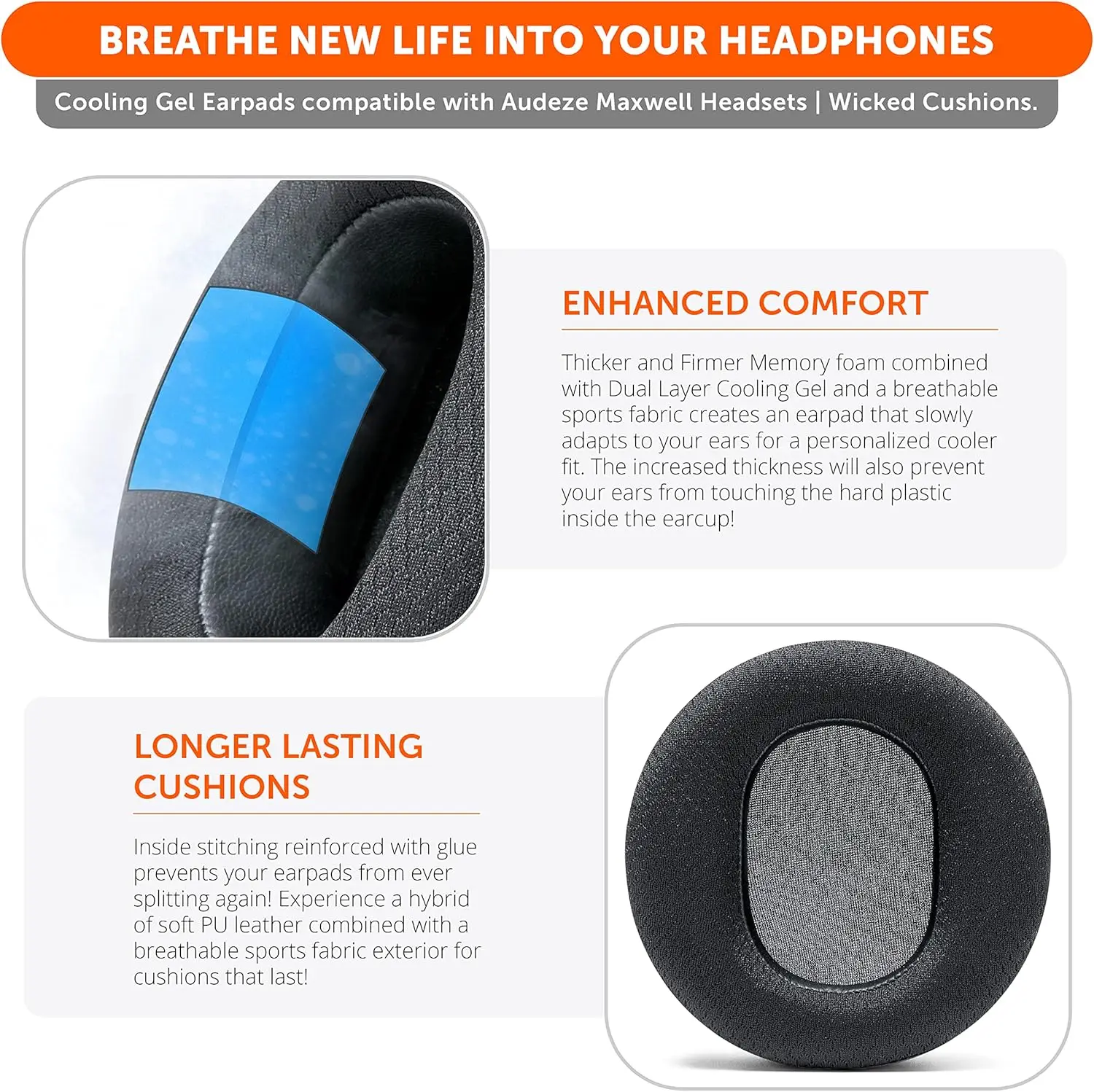 Audeze Maxwell Headphone headband ear pads cushion foam cover