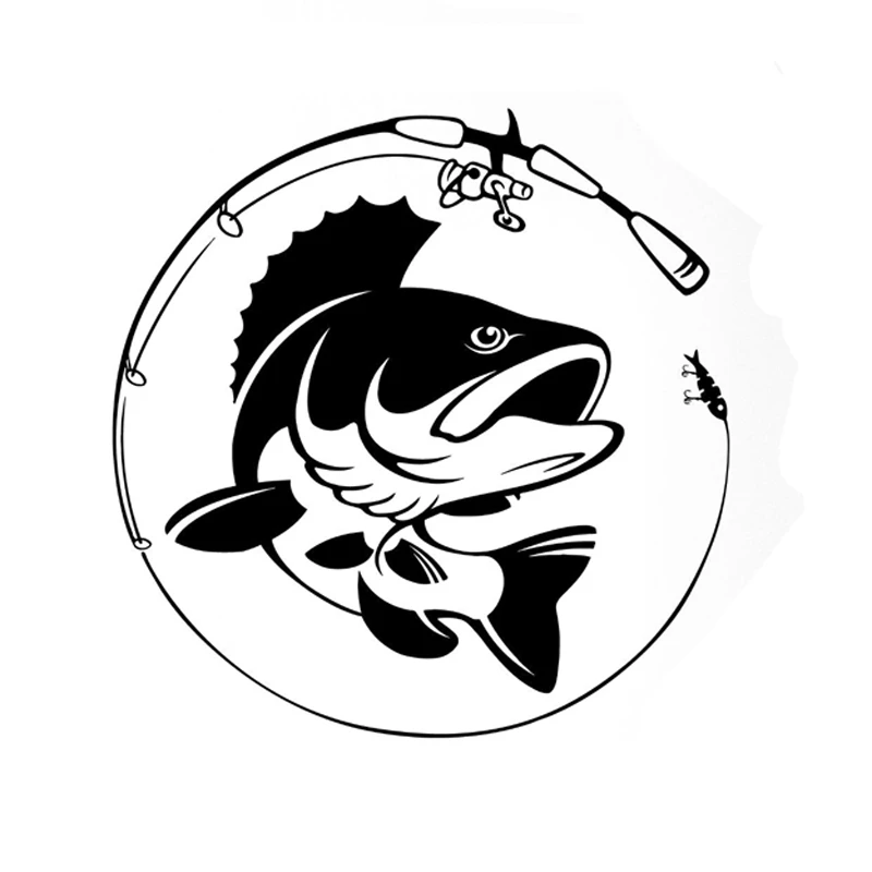 

Fishing Rod Hobby Fish Car Sticker Automobiles Motorcycles Exterior Accessories Vinyl Decals for Toyota Honda Lada Vw