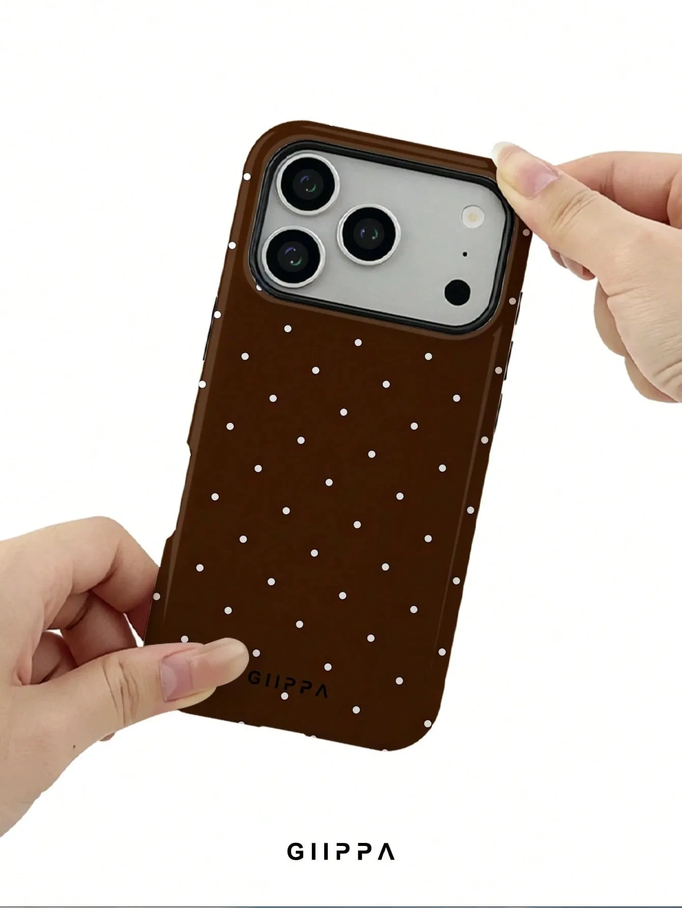 GIIPPA Brown Polka Dots Luxury Double-layer Phone Case