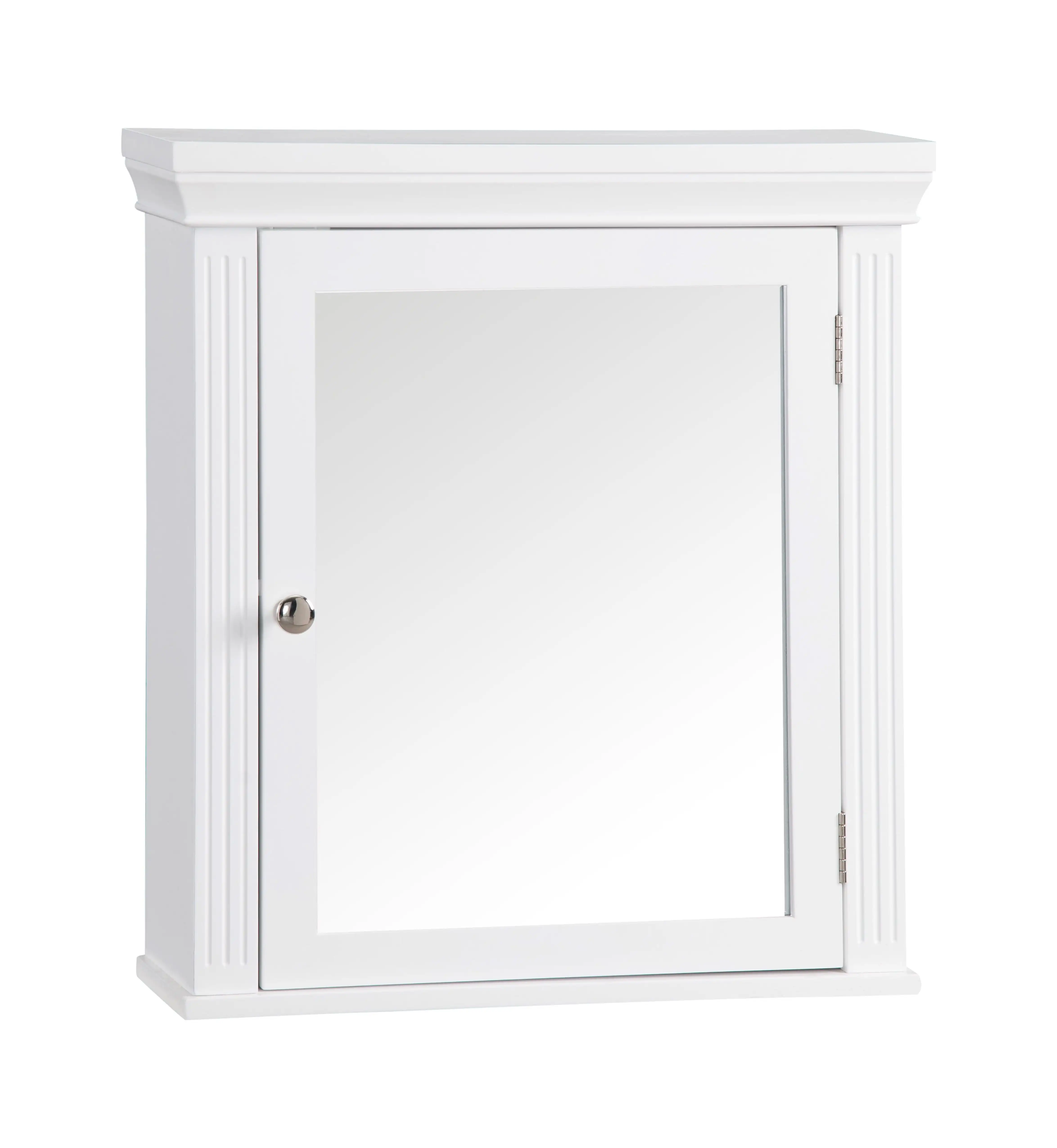 

Teamson Home Removable Wooden Medicine Cabinet with Crown Molded Top, White