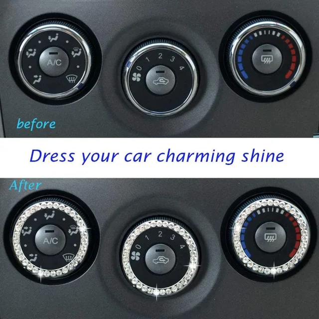 Car Ignition Key Ring Diamond Rhinestone Stickers for Auto Motorcycle Styling Bling Decoration Key Circle Button Car Accessories 4