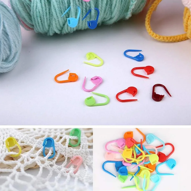 BUDDUR Crochet Knitting Needles Kit With Stitch Marker And Large Eye Blunt Needles For Fabric Weaving DIY Handmade Craft Tools