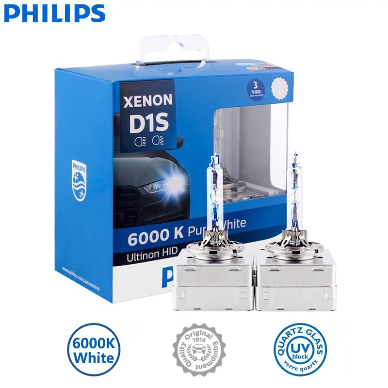 Philips D1S D2S D2R D3S D4S Ultinon Hid Xenon Wx 35W 6000K Cool White Light Xenon Head Lamps Lampadine Per Auto Originali Germania 2 Pezzi