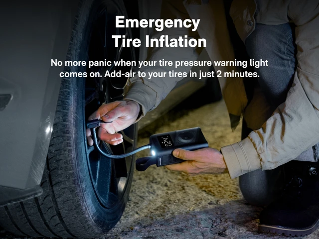 HOTO Compressore Aria Portatile Senza Fili - 150 PSI, Display LED, USB-C - Per Auto, Moto, Bici, Palloni - Foto 13