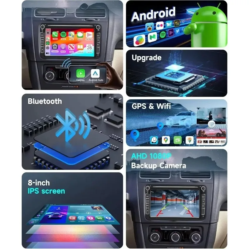 Compatible For VW Volkswagen Jetta Passat 7" Android 12.0 Car Stereo Radio For Apple Carplay GPS