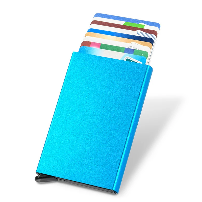 Ultra-Slim RFID Blocking Pop-Up Wallet - Minimalist Metal Card Holder