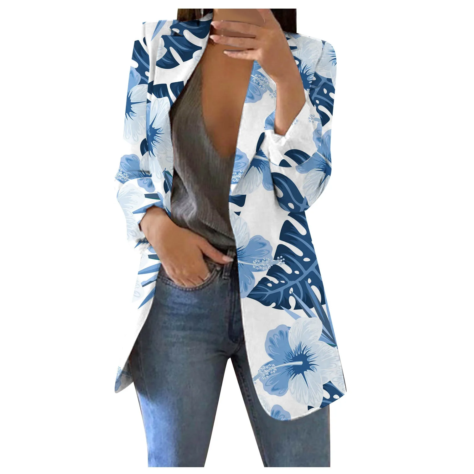 2023 Women Digital Printing Blazer Office Lady Loose Classic Oversize Coat Suit Jacket Female Chic Outwear Outfits
