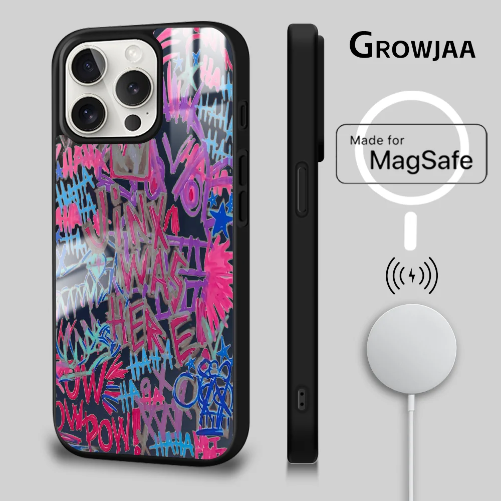 Spiel Jinx L-LOL Telefon Fall Magnetische Für iPhone 16 15 14 13 12 11 Pro Max Plus Mini Magsafe Drahtlose Lade Abdeckung – Detail 11
