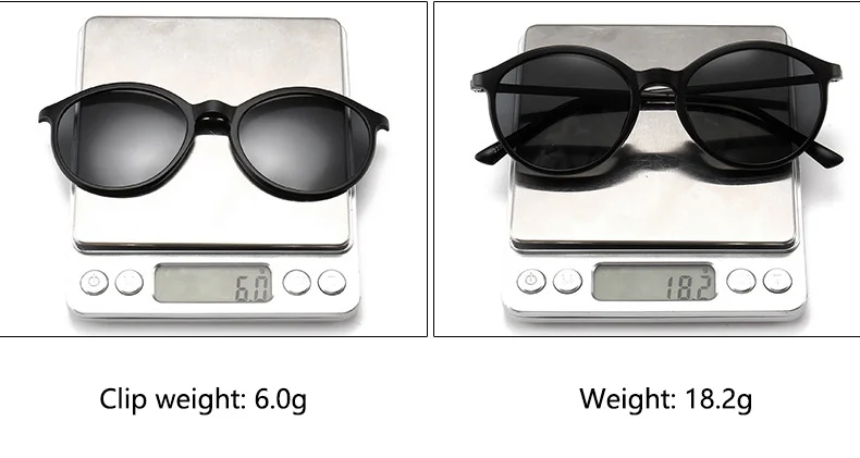 Magnetischer Sonnenbrillen-Clip und optischer Brillenrahmen, 6-in-1, für Damen und Herren, polarisierte oder Nachtsicht-Mehrzweckbrillen – Detail 11
