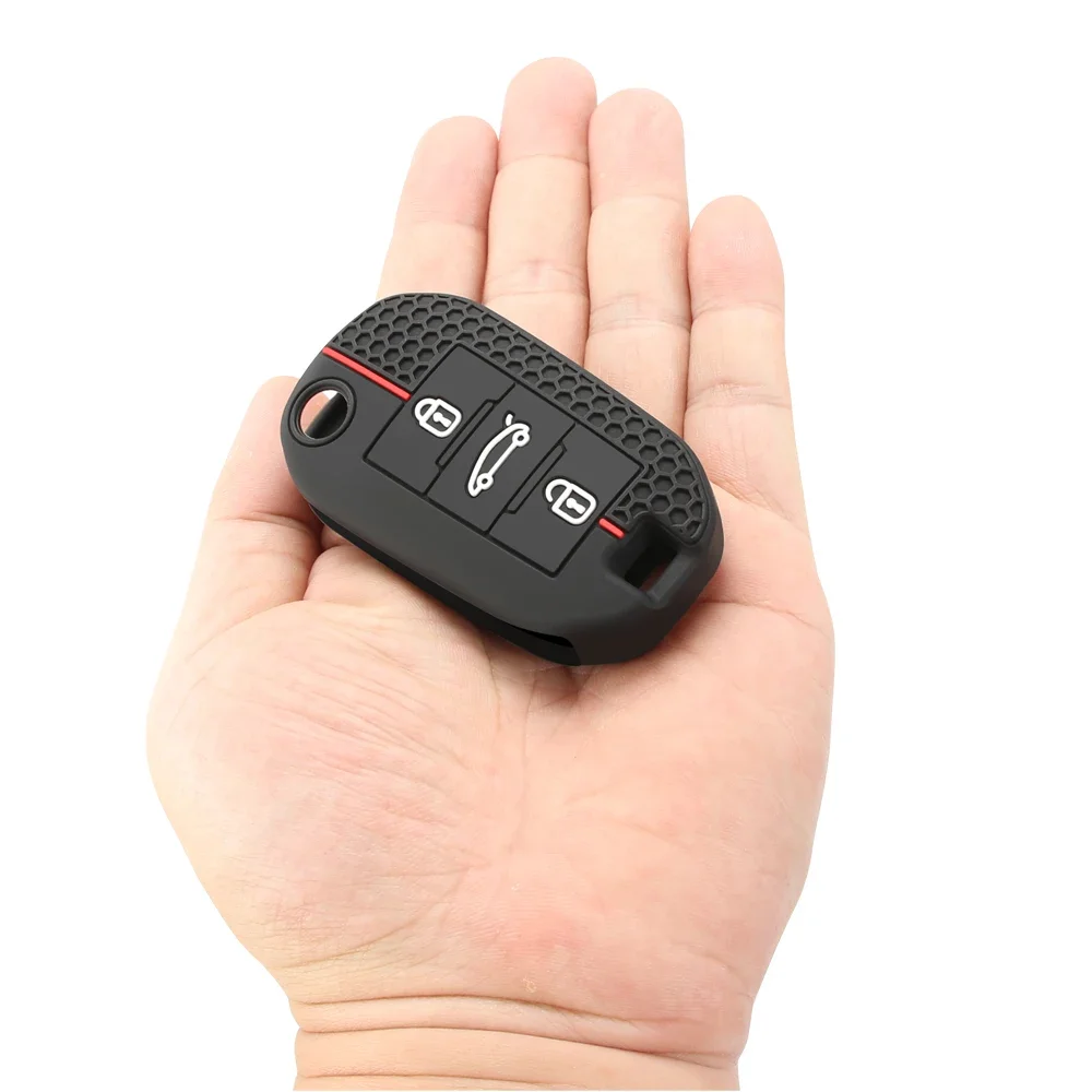 Silicone Key Cover Car Key Case For Citroen C5 C3 C4 C8 Berlingo For Peugeot Partner Rifter 208 308 508 407 2008 3008 Expert key case cover key case