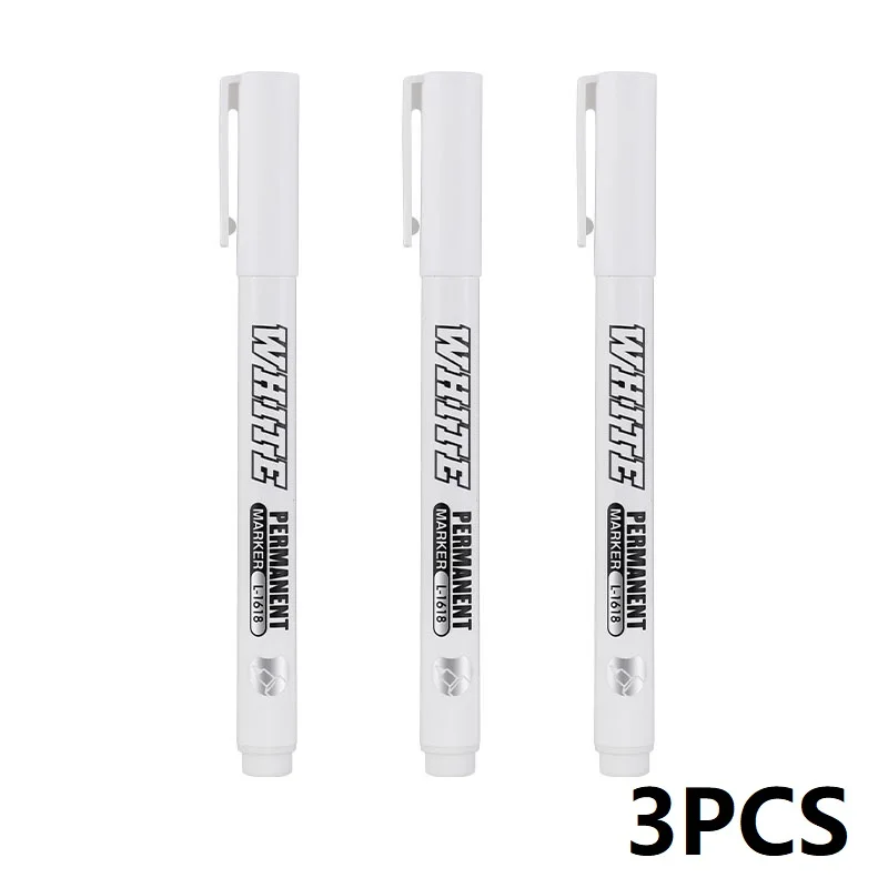 White Paint Pen Waterproof Permanent Marker Oil Based Wood Metal Fabric Glass