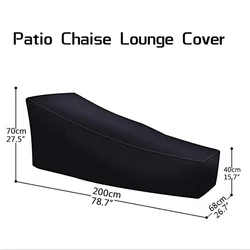 Premium Waterproof Patio Chaise Lounge Cover with Anti - UV and Dustproof Protection (200x68x40x70cm)