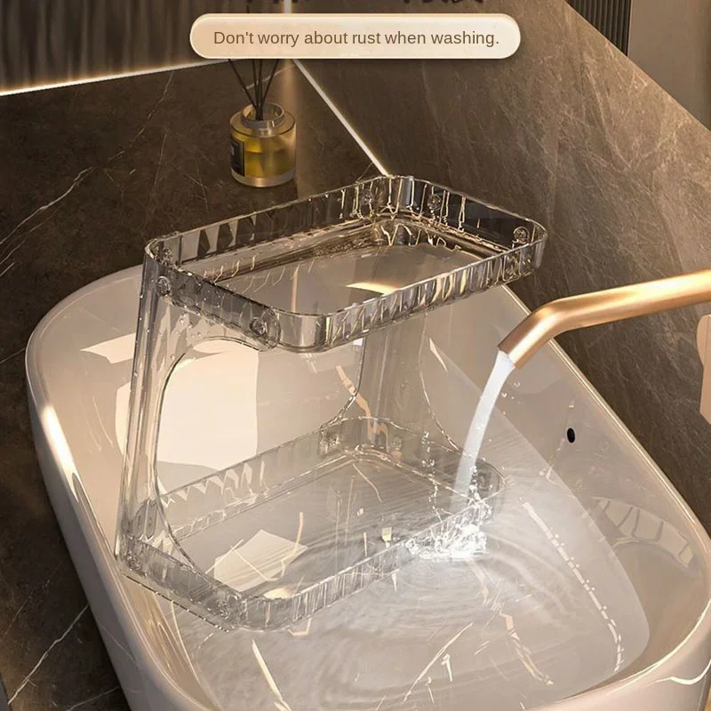 Bathroom Storage Rack Toilet Double Layer Cosmetics Storage Box Washstand Organizer Desktop Skincare Storage Rack Display Stand 6
