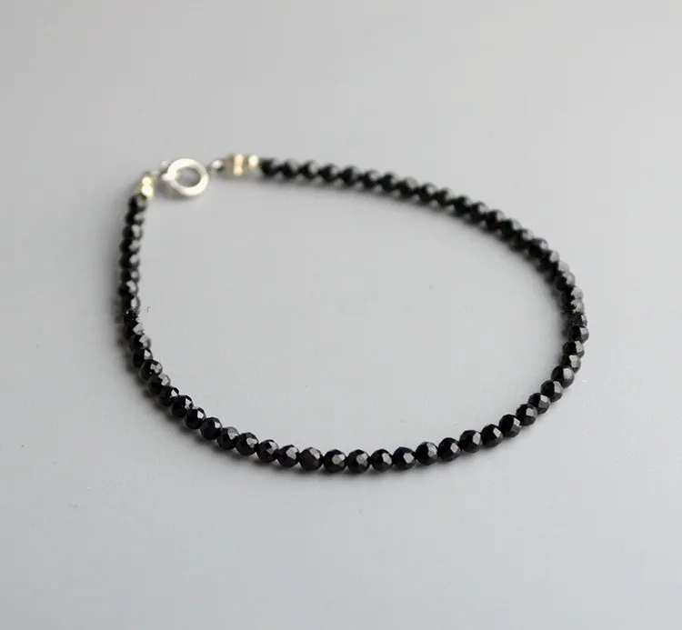 

Black Round Faceted 4mm Spinel Bracelet wholesale beads nature gemstone