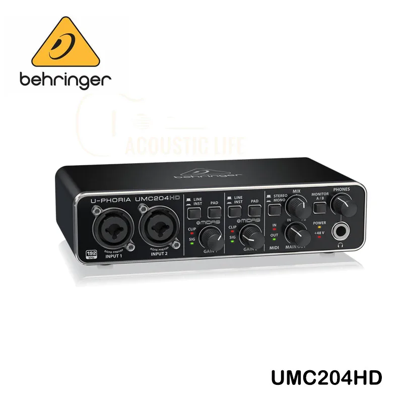 Interface Audio TsoLay 2 Entrées - Carte Son 24 Bits 192 KHz Pour Guitare, Enregistrement PC, Bouclage Externe - Alimentation Fantôme +48V