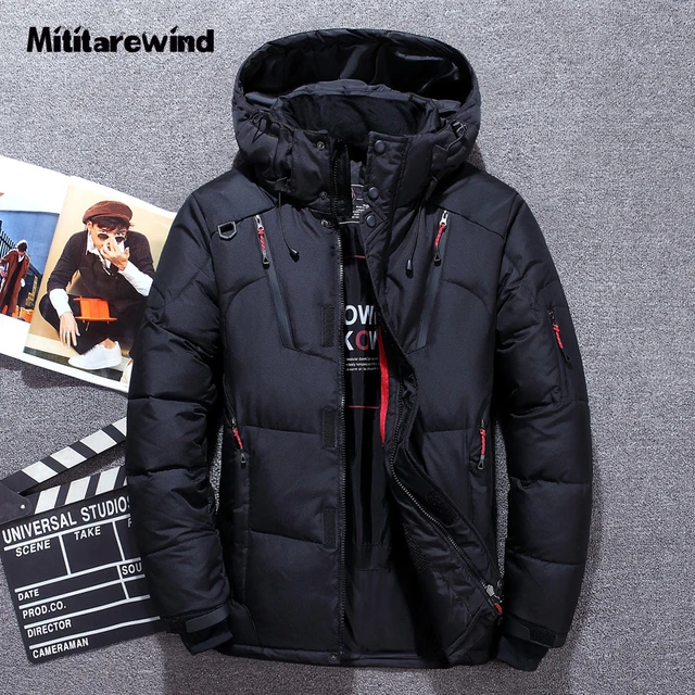 Men Winter Warm Cotton Jacket Ski Snow Thick Puffer Coat Hooded Coat Parkas  Soft