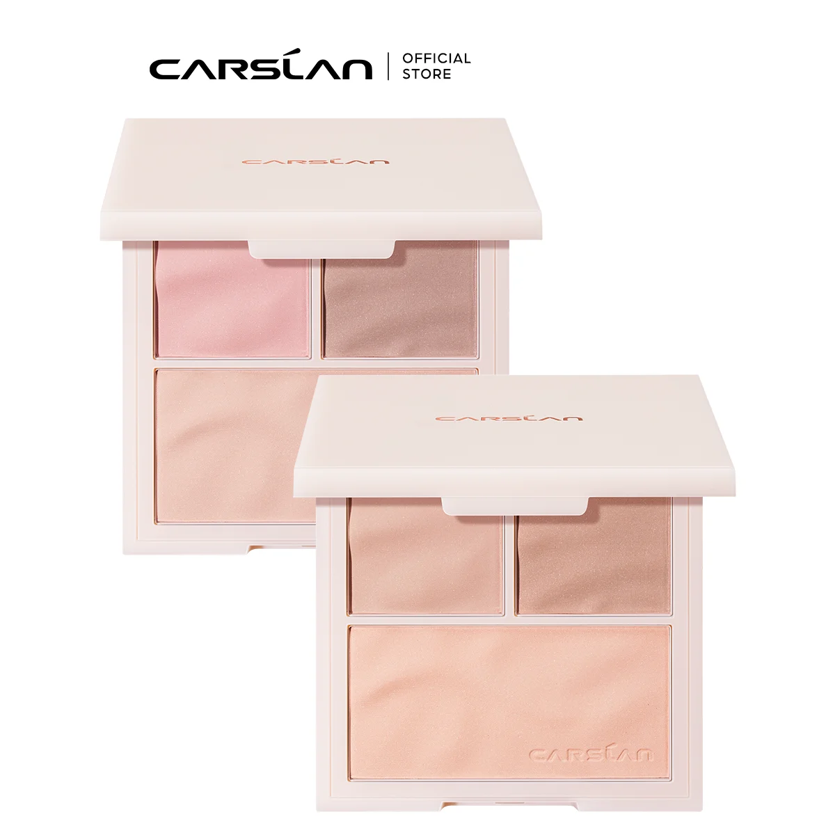 

CARSLAN 3 Colors Plumper Blush Palette Longlasting Brighten Contour Cheek Face Matte Apricot Pink Blusher Powder Rouge Makeup