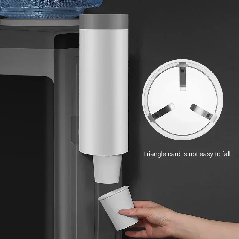 Disposable Paper Cups Dispenser Wall Mounted Dust-proof Plastic Cup Holder Cup Storage Rack Cups Container Drop Remover cup storage holder paper cup dispenser