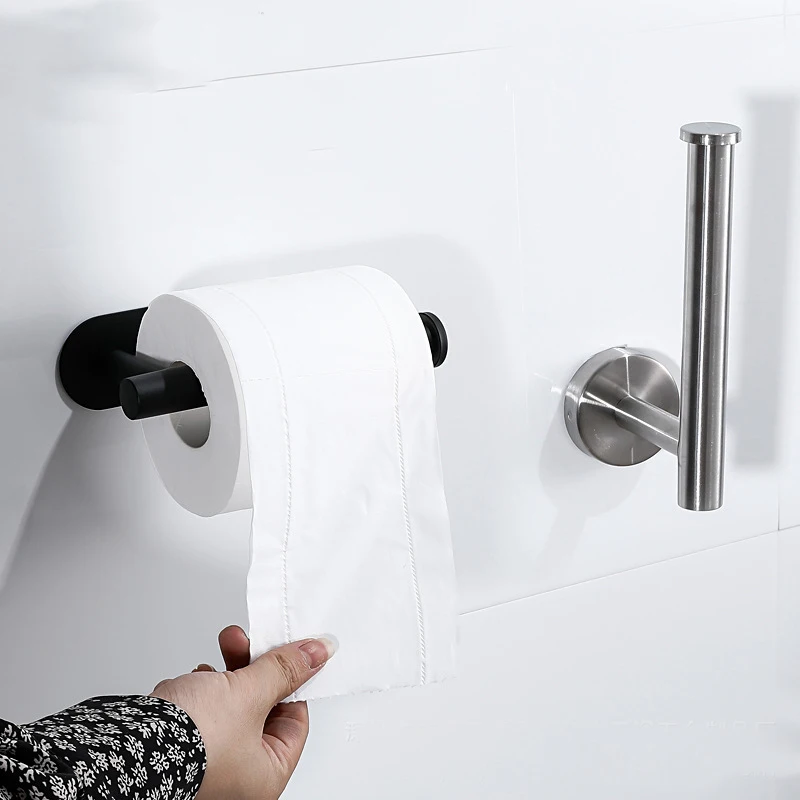 Comprar Organizador portarrollos de papel higiénico adhesivo, soporte de  almacenamiento de montaje en pared, dispensador de toallas de papel sin  taladro para cocina y baño, de acero inoxidable