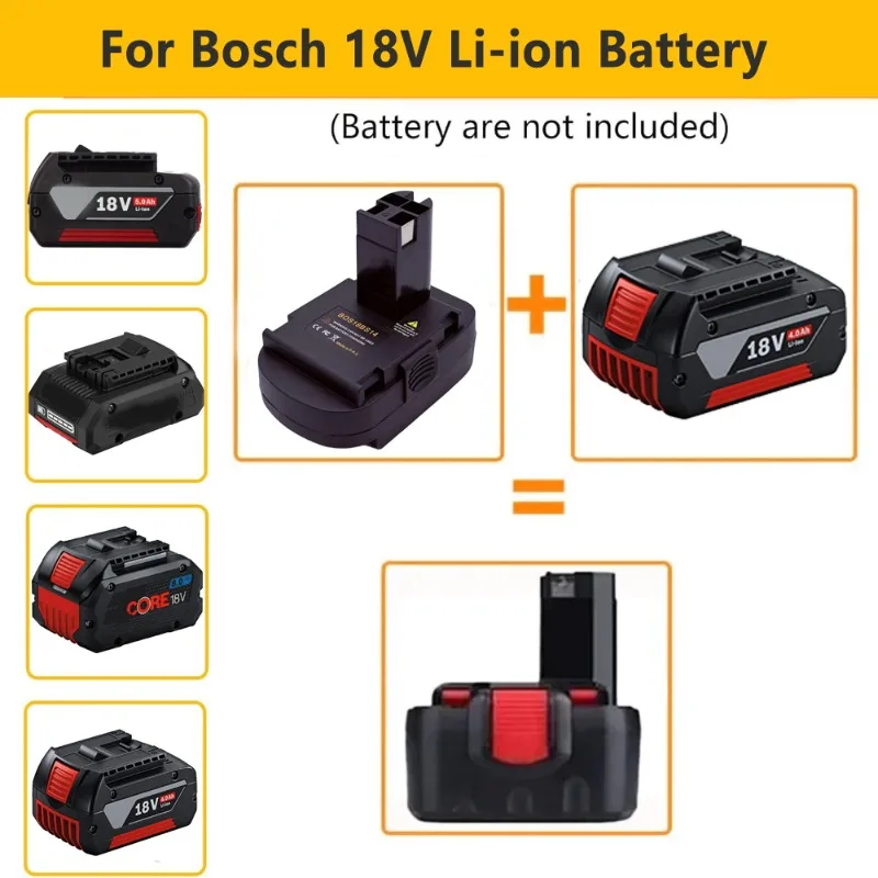 Adattatore per Batterie Bosch 18V a Utensili Bosch 14.4V, Convertitore per Batterie al Litio da 18V a 14.4V per Utensili Elettrici Cordless - immagine 4