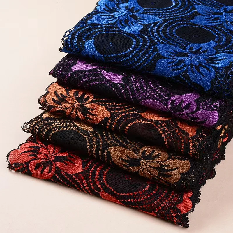 3y/lot Width 18cm 11 Colors 2-Tone Green Red Elastic Stretch Lace Trim 1