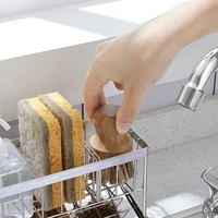 1/2Pcs Kitchen Self-draining Sink Shelf Stainless Steel Sponge Holder with Removable Drain Tray Sink Bathroom Countertop Holder 2